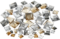 Creativ Company strasstenen knutselset vierkant zilver 6-12 mm 360 stuks