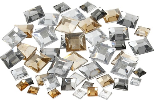 Creativ Company set de strass carrés argentés 6-12 mm 360 pièces