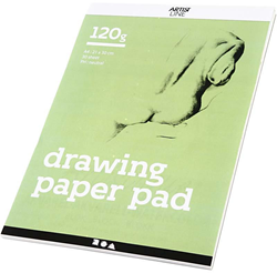 Creativ Company bloc de dessin A4 blanc 120g 30 feuilles papier