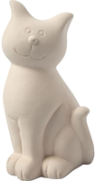 Creativ Company spaarpot kat terracotta wit 14 cm 8 stuks decoratie