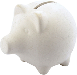 Creativ Company tirelire cochon terre cuite blanche 9x11 cm lot de 10 pièces