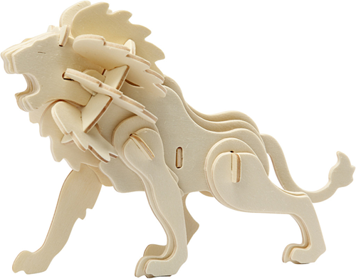 Creativ Company Puzzle 3D Lion en bois - kit de construction 18,5x7x7,3 cm