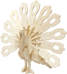 Creativ Company Puzzle 3D en bois paon 10x20,5x17,5 cm décoration