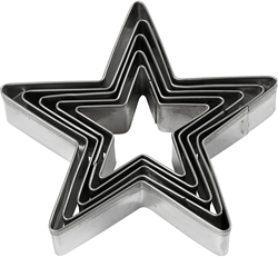 Creativ Company emporte-pièces étoile set - pâte à biscuits et argile 5 pièces