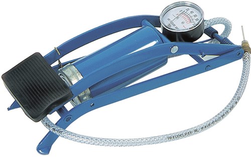 Megaform voetpomp met manometer voor ballen en fietsen - compact