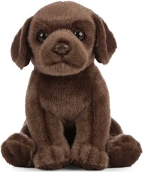Living Nature peluche chiot Labrador chocolat 16cm chien en peluche
