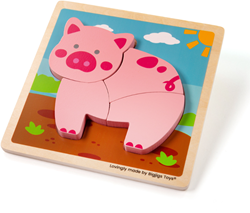 Bigjigs Chunky Lift Out Pig Puzzle (Puzzle cochon)