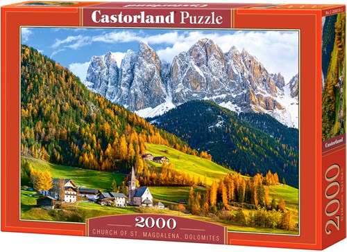 Castorland puzzel landschap Church of St. Magdalena Dolomites 2000 stukjes-2