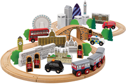 Tidlo houten treinset London City met beroemde bezienswaardigheden