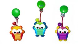 Hess houten cliphanger uil - babyspeelgoed multicolor clipfiguur