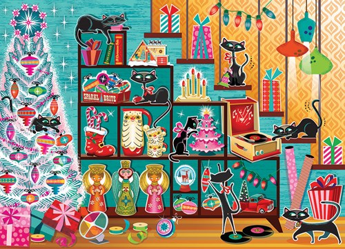 Cobble Hill legpuzzel kerst katten - 1000 stukjes puzzel plezier