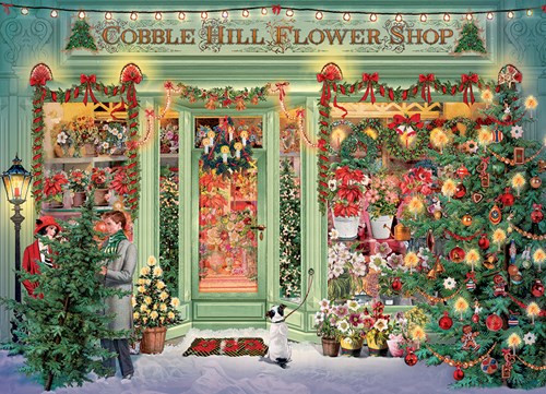 Cobble Hill puzzle de Noël 1000 pièces Christmas Flower Shop jeu