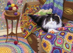 Cobble Hill legpuzzel Comfy Cat 1000 stukjes dieren puzzel