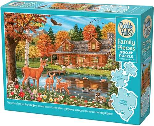 Cobble Hill puzzle Cottage Pond famille 350 pièces animaux-2