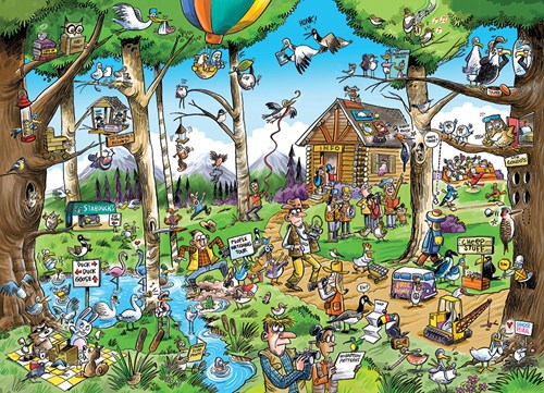 Cobble Hill puzzle DoodleTown Birdwatcher's Paradise 1000 pièces