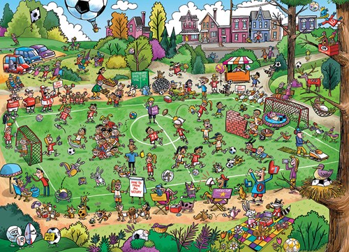 Cobble Hill puzzle DoodleTown Offside Antics puzzle 1000 pièces
