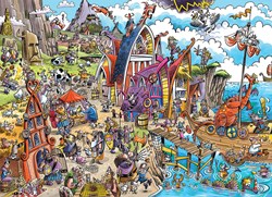 Cobble Hill puzzle village viking DoodleTown 1000 pièces cartoon