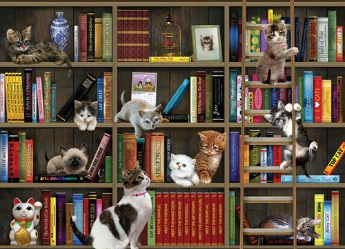 Cobble Hill puzzle bibliothèque de chats - puzzle 1000 pièces