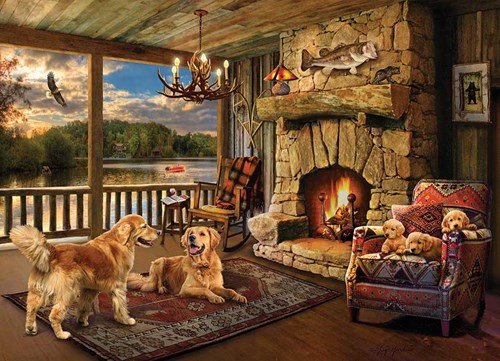 Cobble Hill puzzle Lakeside Cabin - 1000 pièces puzzle nature