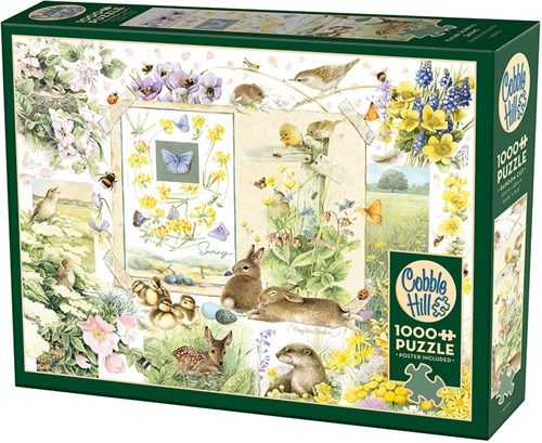 Cobble Hill puzzel natuur 1000 stukjes - lente dieren bloemen vogels-2