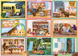 Cobble Hill legpuzzel 1000 stukjes - Eekhoorns op school cartoon puzzel
