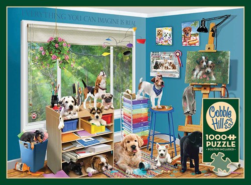 Cobble Hill puzzle Studio Pups - 1000 pièces chiots amusants-2
