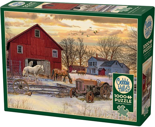 Cobble Hill puzzle 1000 pièces hiver à la ferme rustique-2