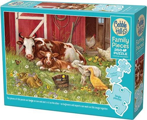 Cobble Hill puzzle animaux pièces XXL Barnyard Babies 350 pièces-2