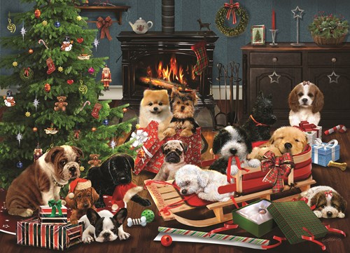Cobble Hill puzzle chiens de Noël 500 pièces - Puzzle XXL Pieces