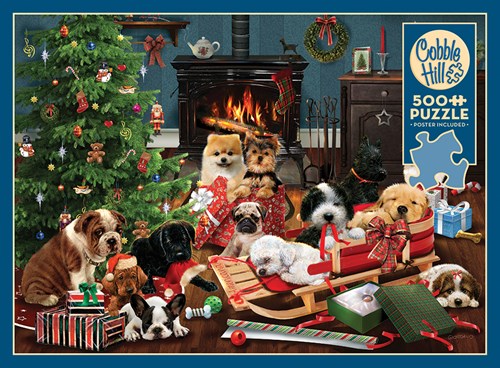 Cobble Hill puzzle chiens de Noël 500 pièces - Puzzle XXL Pieces-2