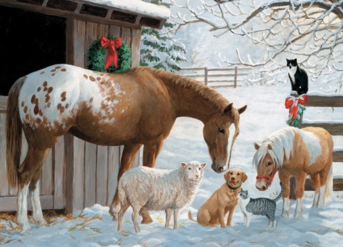 Cobble Hill legpuzzel - XXL Pieces familie winter boerderij 350 stukjes