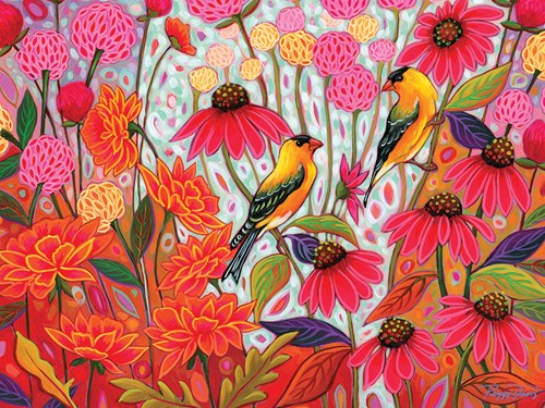 Cobble Hill legpuzzel - XXL Pieces - Springtime Goldfinches - 275 stukjes puzzelplezier