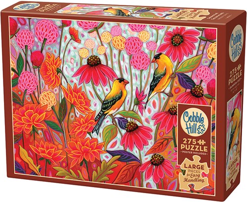 Cobble Hill legpuzzel - XXL Pieces - Springtime Goldfinches - 275 stukjes puzzelplezier-2