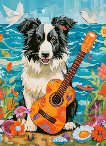 Castorland Collie, Gitarre und Meer - 100 Teile