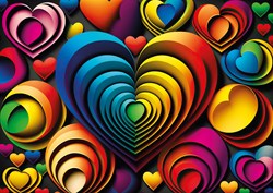 Yazz puzzle Colorful Heart - 1000 pièces jouet coloré