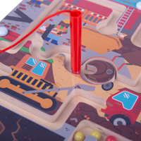 BigJigs bouw doolhof puzzel magnetisch houten speelgoed-2