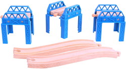 Bigjigs Houten Treinset Brugdelen en Rails - 5-delig