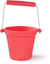 BigJigs seau de jeu en silicone - jouet de plage rose corail