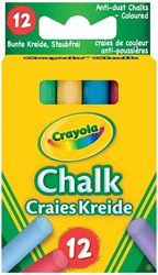Crayola bordkrijt - 12 stuks schoolbordkrijt stofvrij kleur