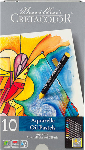 Cretacolor craie aquarelle Aqua Sticks set huile pastel 10 couleurs
