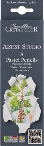 Cretacolor pastelpotloden set natuur 8 stuks - kleurpotloden voor natuurtekeningen