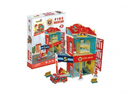 Cubic Fun puzzle 3D camion de pompiers - Fire Rescue - 89 pièces jouet-2
