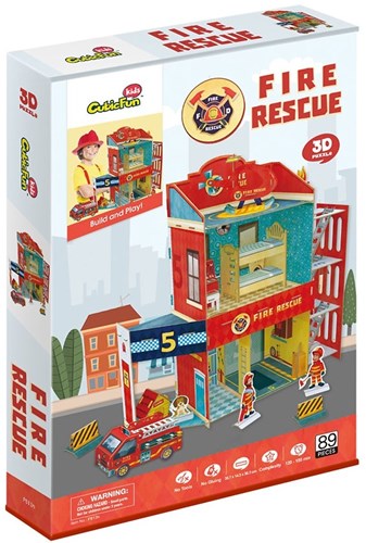 Cubic Fun puzzle 3D camion de pompiers - Fire Rescue - 89 pièces jouet