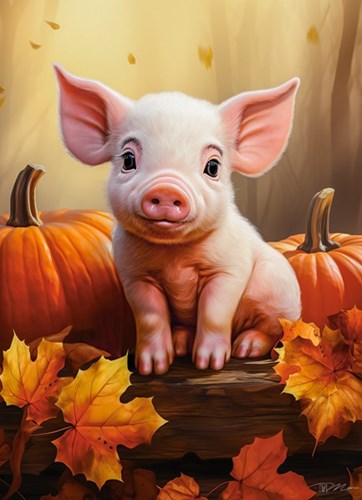 Castorland Süßes Schweinchen im Herbst - 300 Teile