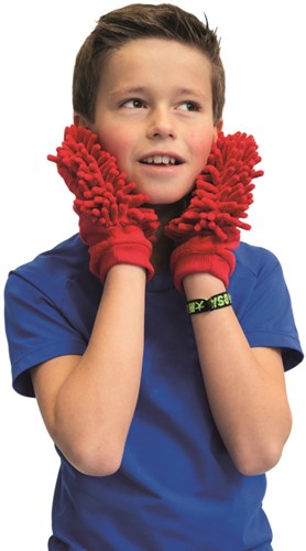 Stimove gants sensoriels rouges - moufles jouets douces pour enfants-2