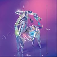 4M Origami Eenhoorn Licht - KidzMaker Lichtgevend knutselpakket 30 cm-3