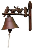 Esschert Design deurbel gietijzer vogels bruin tuinaccessoire