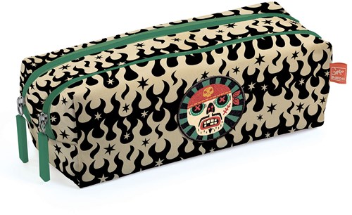Djeco etui Skull - kleine tassen met geborduurde tijger