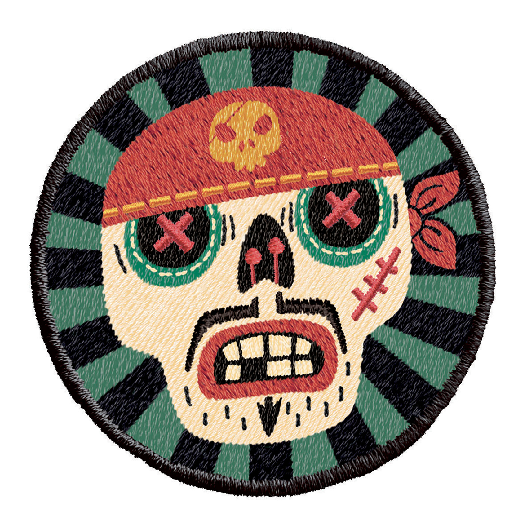 Djeco etui Skull - kleine tassen met geborduurde tijger-2