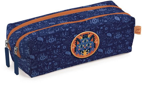 Djeco etui Monster - kleine tassen met geborduurd embleem